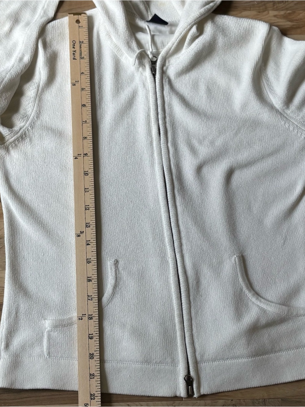 Vintage Y2K GAP Women's White Knit Zip Up Hoodie Sweater L Beachy Coastal - Picture 12 of 16